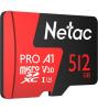 Карты памяти Netac MicroSDXC 512GB V30/A1/C10 Netac P500 Extreme Pro с адаптером [NT02P500PRO-512G-R]