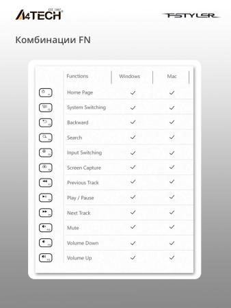 Клавиатуры A4Tech Fstyler FX50 (серый)