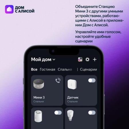 Беспроводные и портативные колонки Яндекс Станция Мини 3 с часами (бирюзовый) [YNDX-00027TRQ]