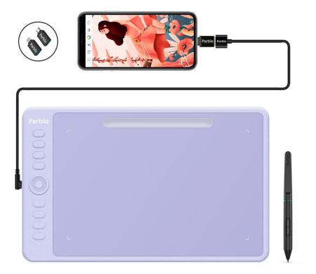 Графические планшеты Parblo Intangbo M (сиреневый)