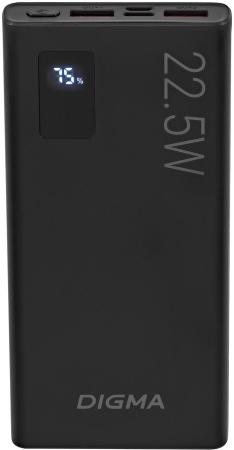 Портативные зарядные устройства Digma DGPF10A 10000mAh (черный) [DGPF10A22PBK, 1928758]