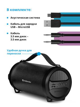 Беспроводные и портативные колонки Defender G24 (черный) [65124]