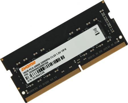 Оперативная память Digma 16ГБ DDR4 SODIMM 3200 МГц DGMAS43200016S [DGMAS43200016S, 1784389]