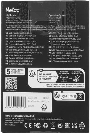USB Flash Netac US5 256GB NT03US5C-256G-32TA [NT03US5C-256G-32TA]