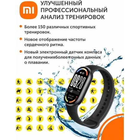Умные часы и браслеты Xiaomi Smart Band 10 M2459B1 (серебристый, с белым силиконовым ремешком, международная версия) [BHR07PSGL]