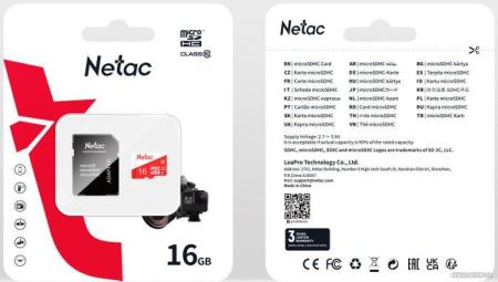 Карты памяти Netac microSDHC P500 ECO 16GB [NT02P500ECO-016G-S]