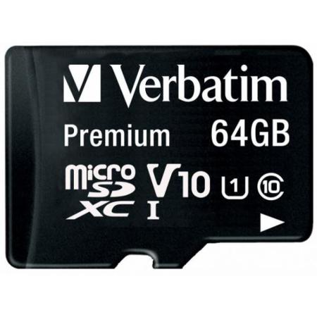 Карты памяти Verbatim Premium 44084 64GB + адаптер [44084]