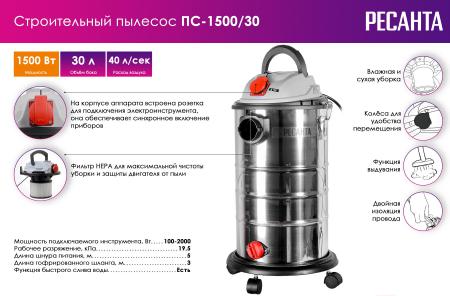 Пылесосы Ресанта ПС-1500/30