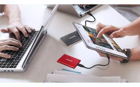 Внешние накопители Samsung T7 2TB (серый) [MU-PC2T0T/WW]