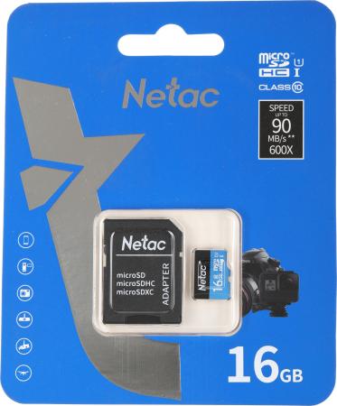 Карты памяти Netac P500 Standard 16GB NT02P500STN-016G-R (с адаптером) [NT02P500STN-016G-R]
