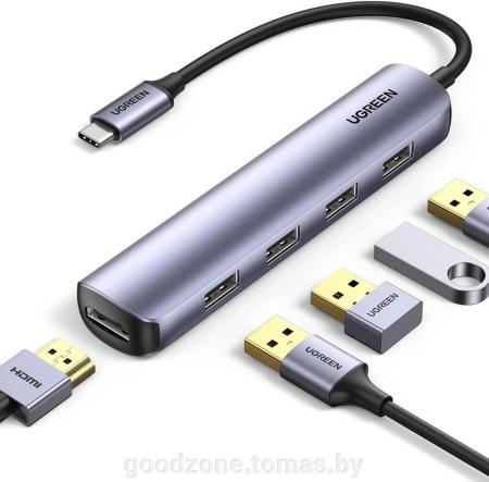 USB-хабы и док-станции Satechi Pro Hub Mini ST-UCPHMIM (серый космос) [ST-UCPHMIM]