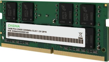 Оперативная память Digma 16ГБ DDR4 SODIMM 3200 МГц DGMAS43200016D [DGMAS43200016D, 1835825]