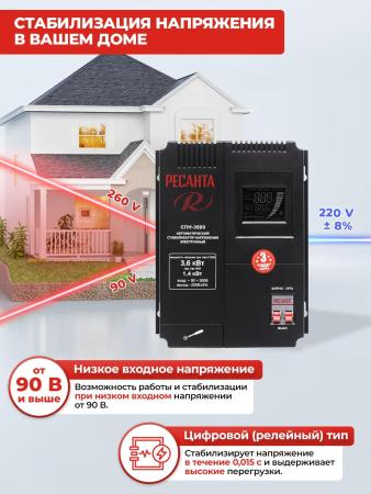 Стабилизаторы, сетевые фильтры, удлинители Ресанта СПН-3600