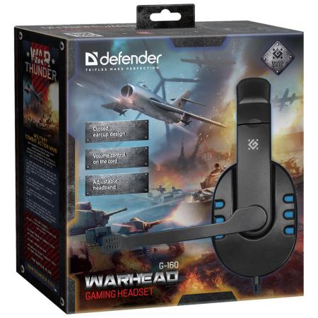 Наушники и гарнитуры Defender Warhead G-160 (черный/синий) [64118]