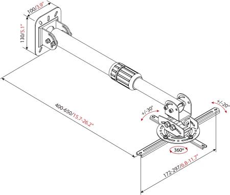 Кронштейны CACTUS CS-VM-PR16L-BK