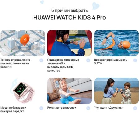 Умные часы и браслеты Huawei Watch Kids 4 Pro (розовый) [ASN-AL10 Pink]