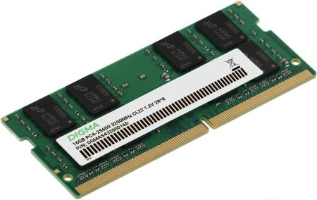 Оперативная память Digma 16ГБ DDR4 SODIMM 3200 МГц DGMAS43200016D [DGMAS43200016D, 1835825]