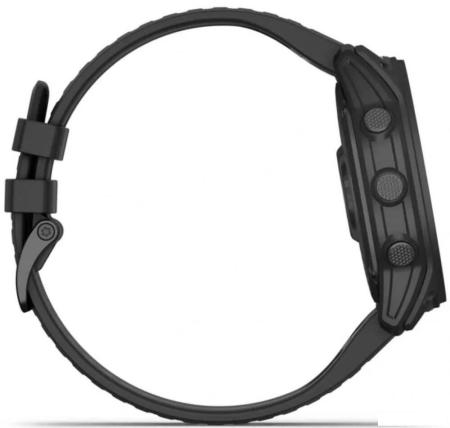 Умные часы и браслеты Garmin Fenix E 47мм (серая сталь, черный силиконовый ремешок) [010-03025-01]