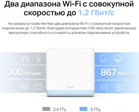 Беспроводные маршрутизаторы Mercusys Halo H30 (3 шт) [HALO H30(3-PACK)]
