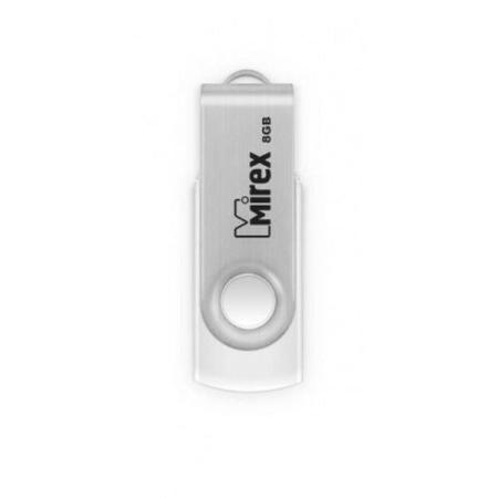 USB Flash Mirex SWIVEL WHITE 8GB (13600-FMUSWT08) [13600-FMUSWT08]