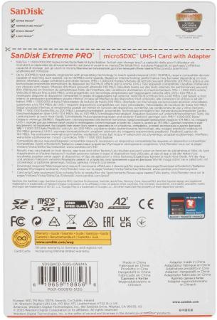 Карты памяти SanDisk Extreme PRO microSDXC SDSQXCD-512G-GN6MA 512GB (с адаптером) [SDSQXCD-512G-GN6MA]