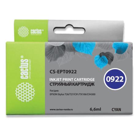 Картриджи для принтеров и МФУ CACTUS CS-EPT0922 (аналог Epson EPT09224A10 (C13T10824A10)) [CS-EPT0922]