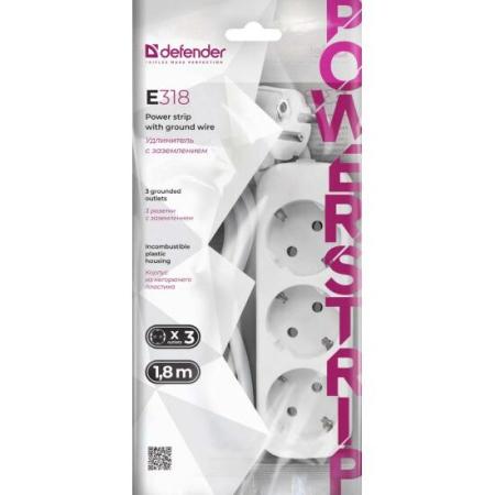 Стабилизаторы, сетевые фильтры, удлинители Defender E318 [99221] [99221]