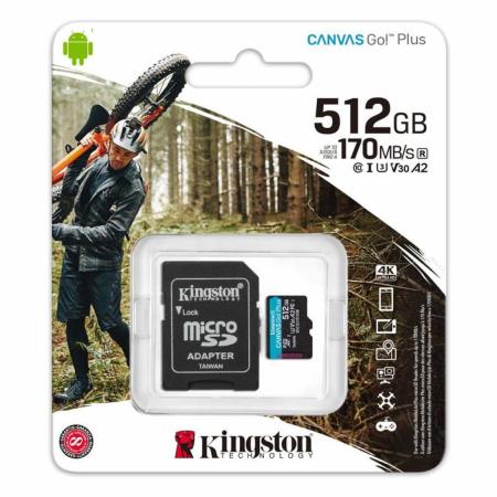 Карты памяти Kingston Canvas Go! Plus microSDXC 512GB (с адаптером) [SDCG3/512GB]
