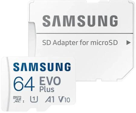 Карты памяти Samsung EVO Plus 2024 microSDXC 64GB (с адаптером) [MB-MC64SA, MB-MC64SA/EU]