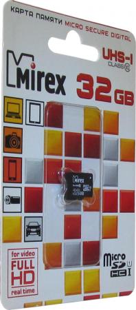 Карты памяти Mirex microSDHC UHS-I (Class 10) 32GB [13612-MCSUHS32] [13612-MCSUHS32]