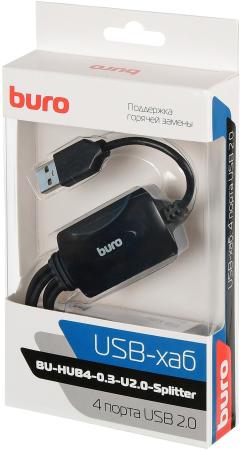 USB-хабы и док-станции Buro BU-HUB4-0.3-U2.0-Splitter [1001420]