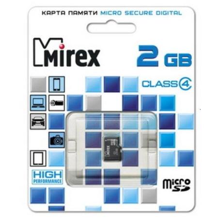 Карты памяти Mirex microSD (Class 4) 2GB (13612-MCROSD02) [13612-MCROSD02]