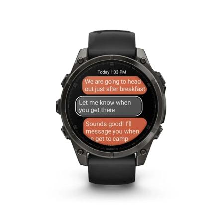 Умные часы и браслеты Garmin Fenix 8 Sapphire, Titanium 47мм (угольно-черный DLC, пепельно-черный силиконовый ремешок) [010-02904-21]