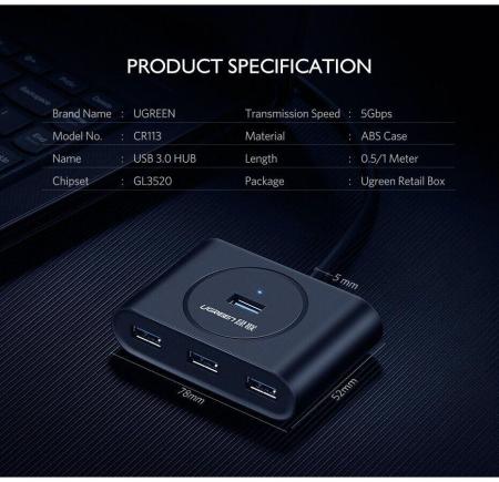 USB-хабы и док-станции Ugreen CR113 20291 [20291]