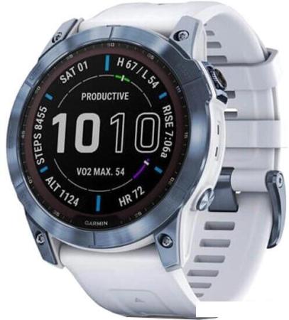 Умные часы и браслеты Garmin Fenix 8 43мм (серебристый, белый ремешок) [010-02903-00]