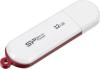USB Flash Silicon-Power LuxMini 320 32GB (белый/красный) [SP032GBUF2320V1W]