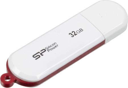USB Flash Silicon-Power LuxMini 320 32GB (белый/красный) [SP032GBUF2320V1W]