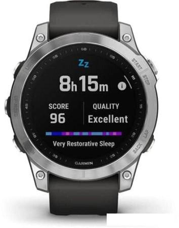 Умные часы и браслеты Garmin Fenix 8 43мм (серебристый, белый ремешок) [010-02903-00]