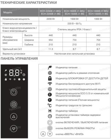Обогреватели Energolux ECH-2200E-J1-BG