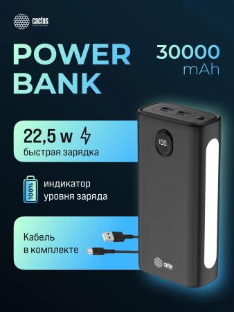Портативные зарядные устройства CACTUS CS-PBFSJA-30000 30000mAh (черный) [CS-PBFSJA-30000]