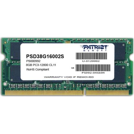 Оперативная память Patriot Signature 8GB DDR3 SO-DIMM PC3-12800 (PSD38G16002S)