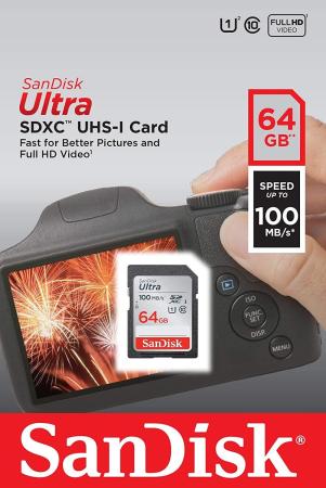 Карты памяти SanDisk Ultra SDXC SDSDUNR-064G-GN3IN 64GB [SDSDUNR-064G-GN3IN]
