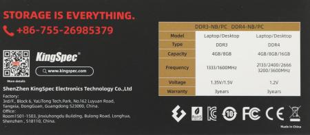 Оперативная память KingSpec 8ГБ DDR4 SODIMM 2666 МГц KS2666D4N12008G [KS2666D4N12008G]