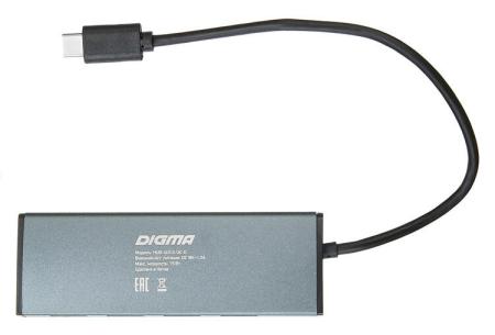 USB-хабы и док-станции Digma HUB-4U3.0-UC-G [HUB-4U3.0-UC-G, 1088649]