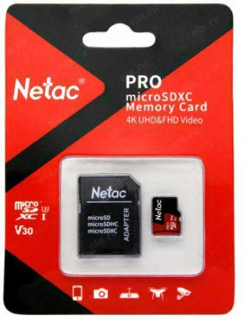 Карты памяти Netac MicroSDXC 512GB V30/A1/C10 Netac P500 Extreme Pro с адаптером [NT02P500PRO-512G-R]
