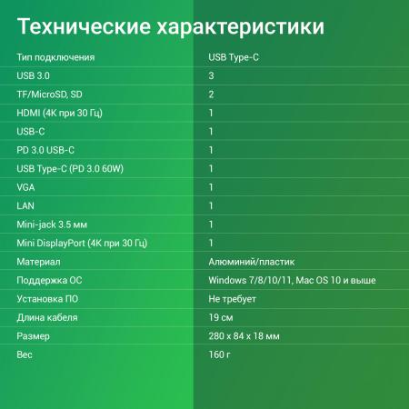 USB-хабы и док-станции Digma DS-990UC_G [DS-990UC_G, 1397083]
