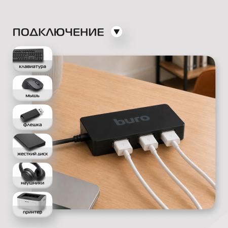 USB-хабы и док-станции Buro BU-HUB4-U2.0-Slim [389734]