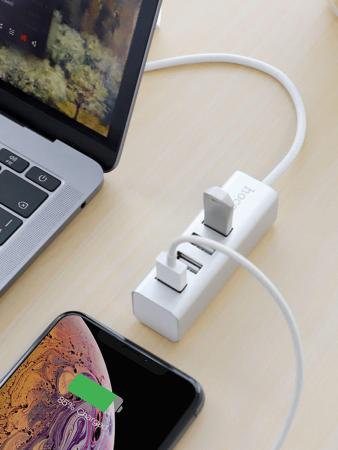 USB-хабы и док-станции Hoco HB1 (серебристый)