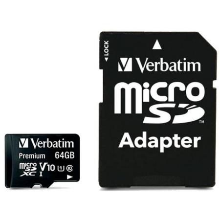 Карты памяти Verbatim Premium 44084 64GB + адаптер [44084]