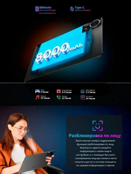Планшеты Teclast T50 Plus LTE 6GB/256GB (серый)
